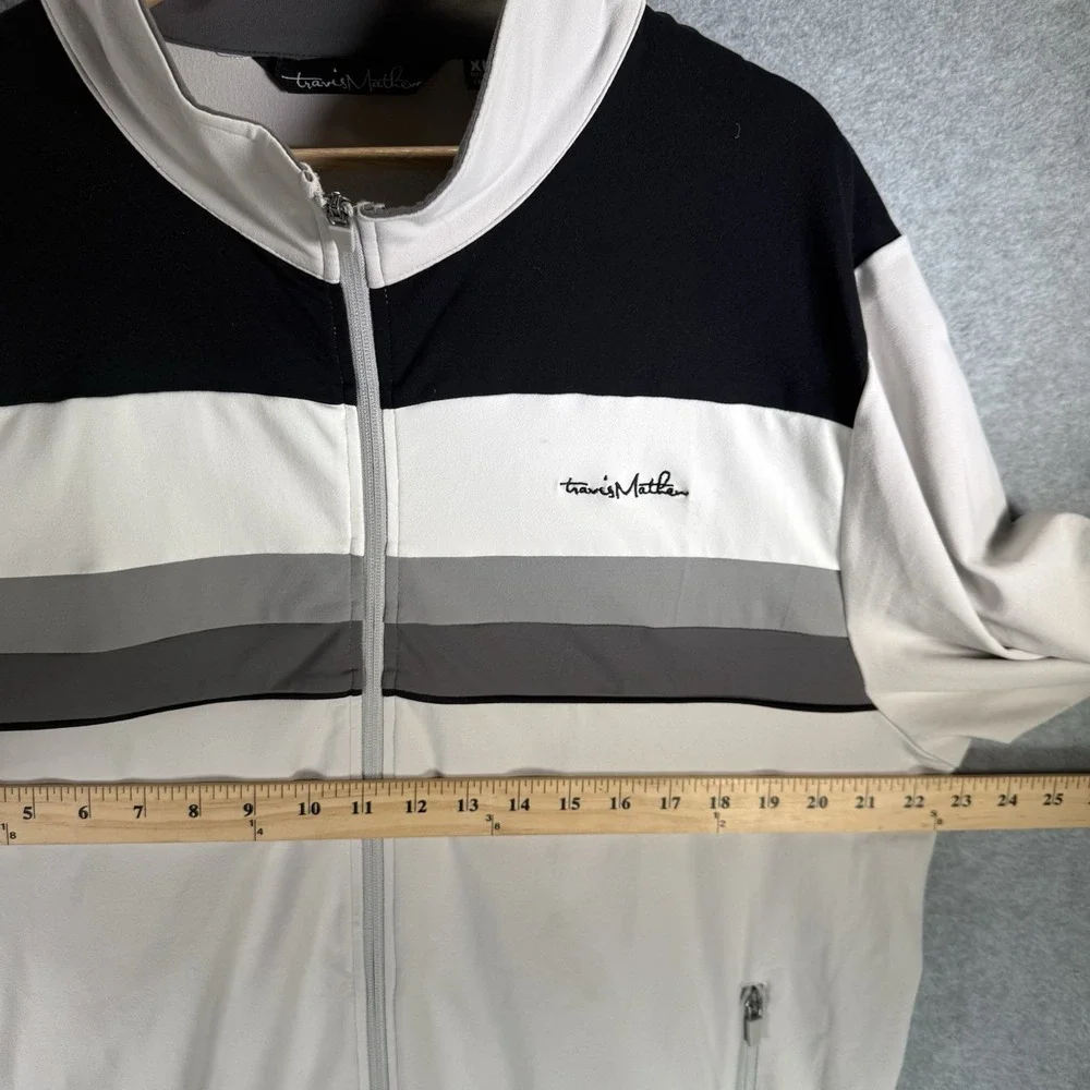 Travis Mathew Sapporo Golf Track Jacket Lightweight Mens XL Black Gray Full Zip